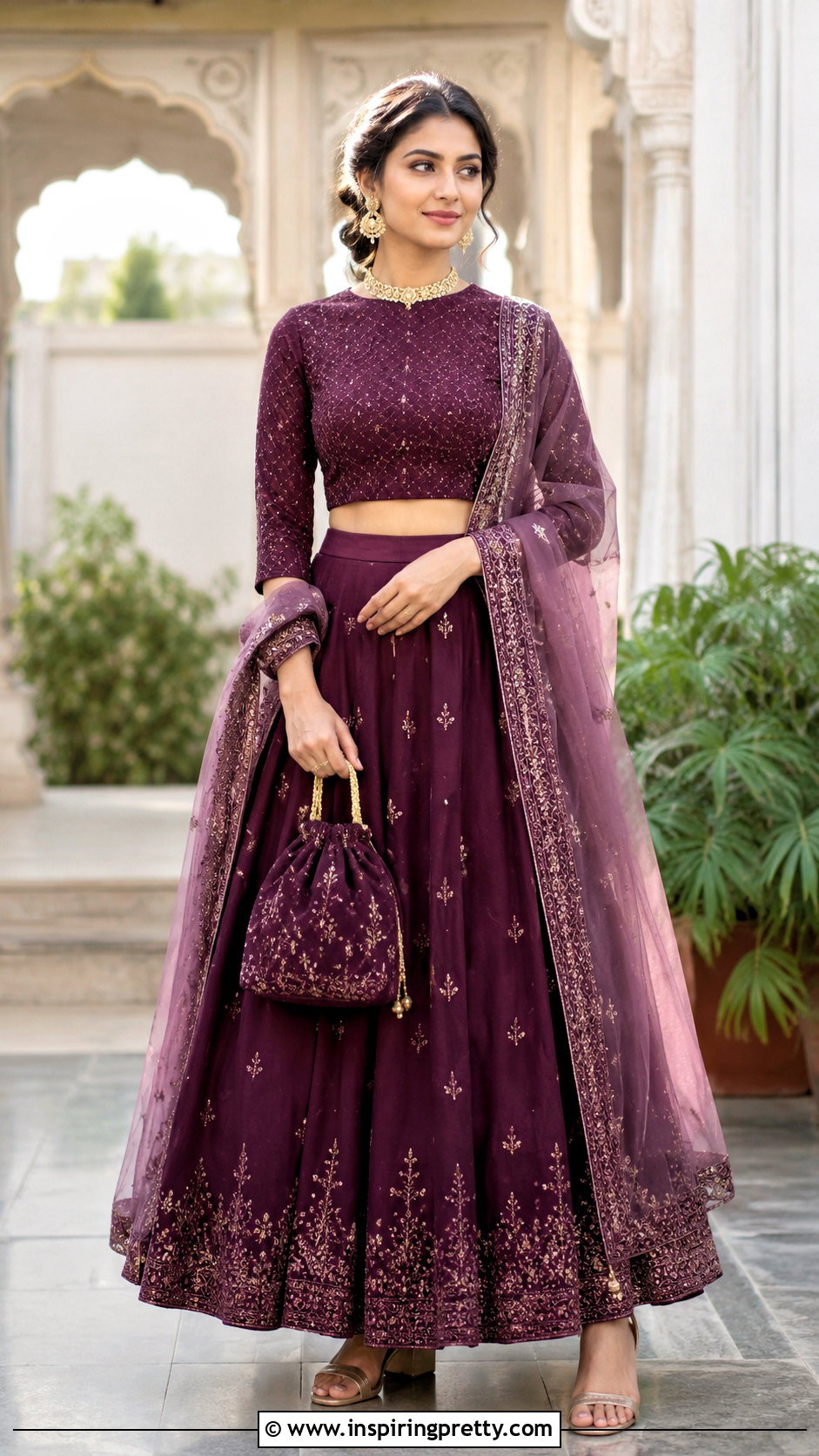 Modest Longline Crop Top Lehenga - 50 Crop Top Designs For Lehenga Ideas