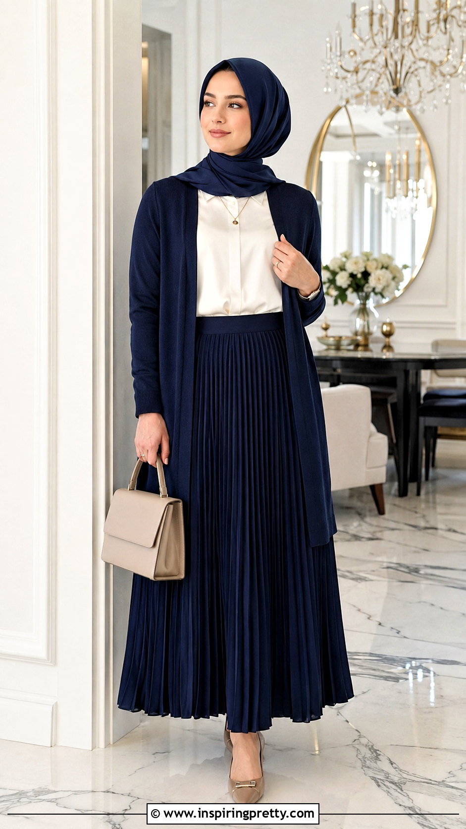 Modest Maxi Skirt And Long Sleeve Blouse - 50 skirt and top styles