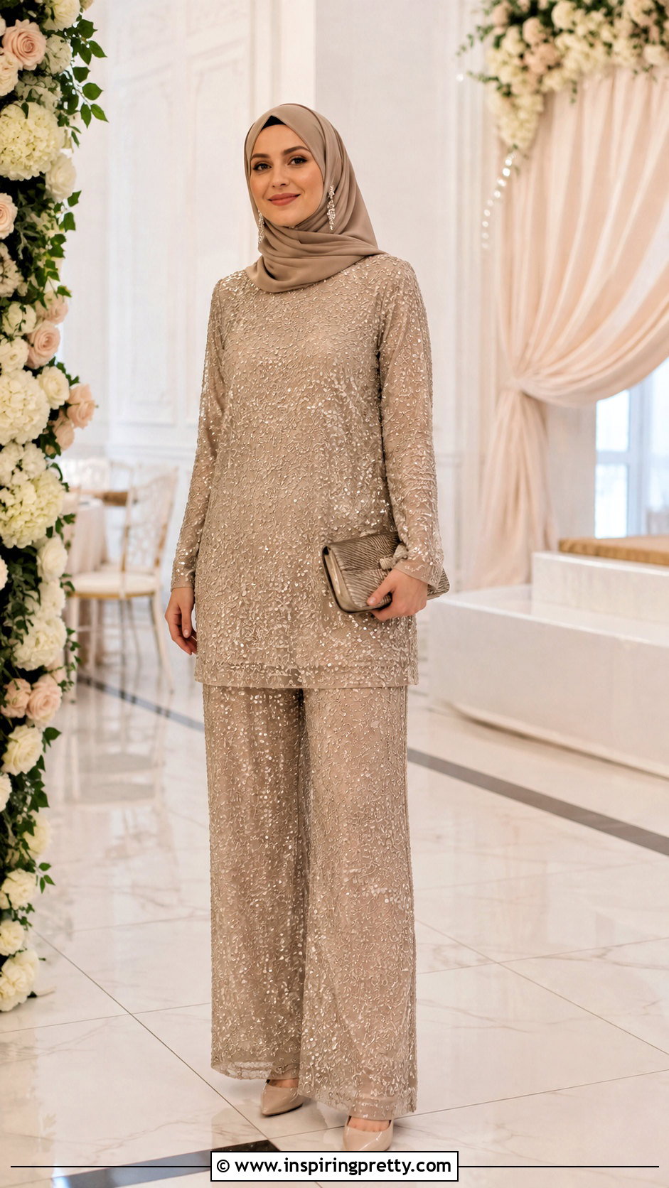 Modest Sequin Pants And Tunic Top Set - 25 Sequin Pants And Top Sets