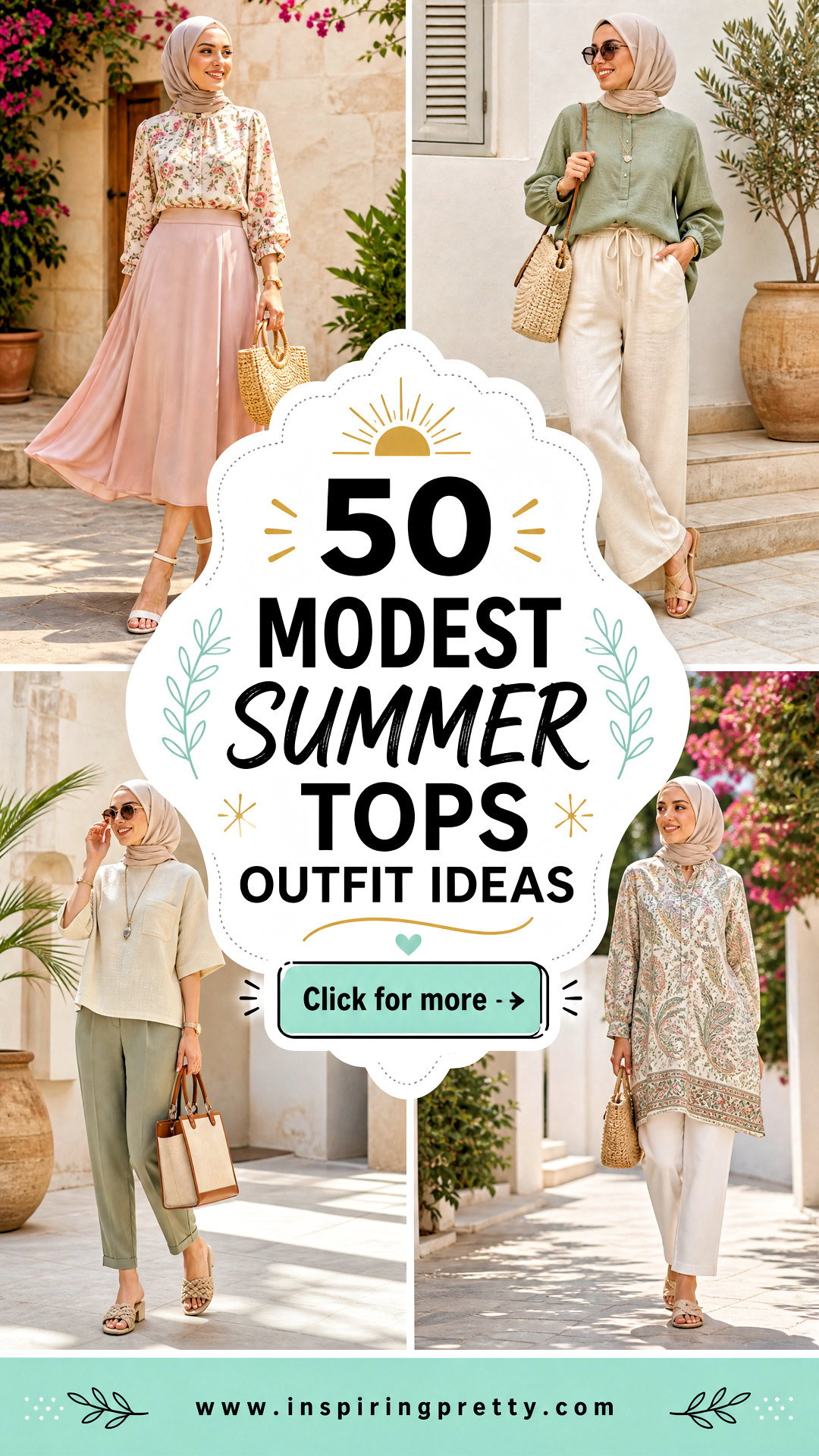 50 Modest Summer Tops Outfit Ideas for Cool Chic Style - 50 Modest Summer Tops Outfit Ideas for Cool, Chic Style