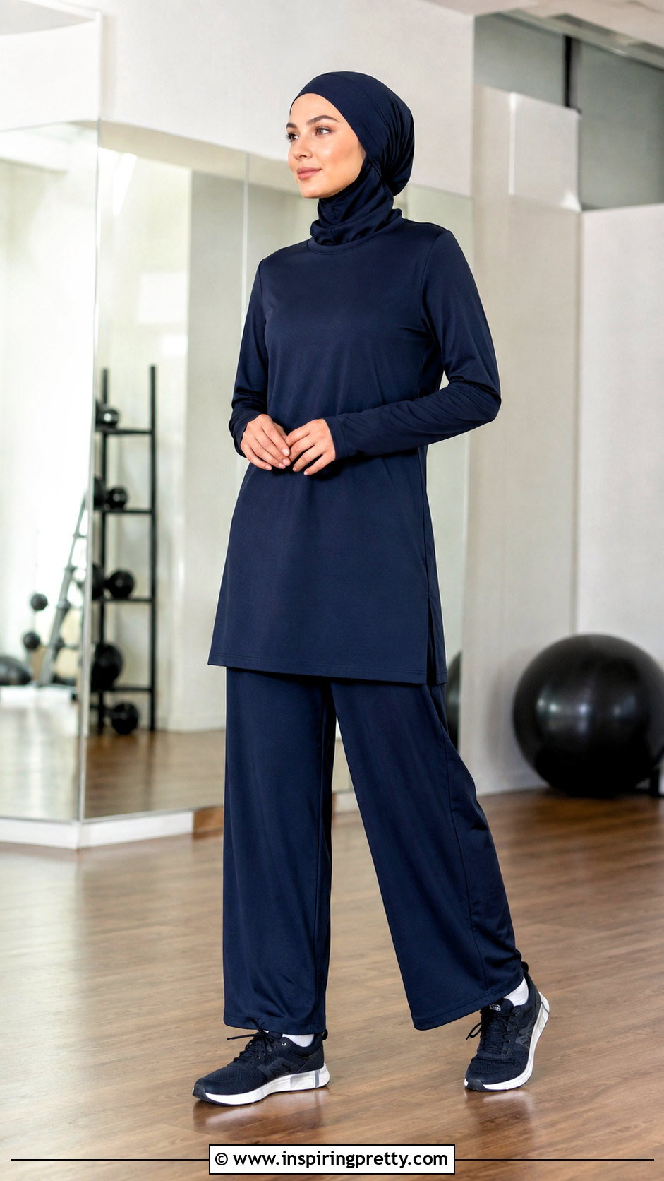 Modest Workout Top With Wide Leg Pants - 20 women's workout tops