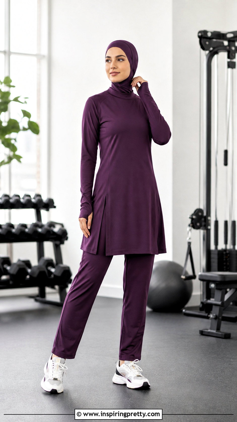 Modest Workout Tunic With Straight Leg Pants - 50 workout tops outfit ideas