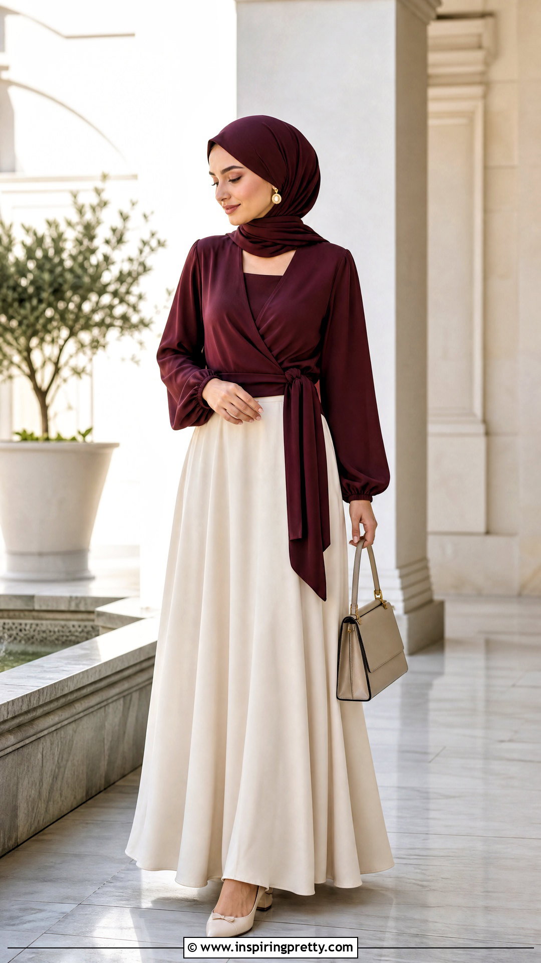 Modest Wrap Around Top With Maxi Skirt - 50 wrap around top outfit ideas