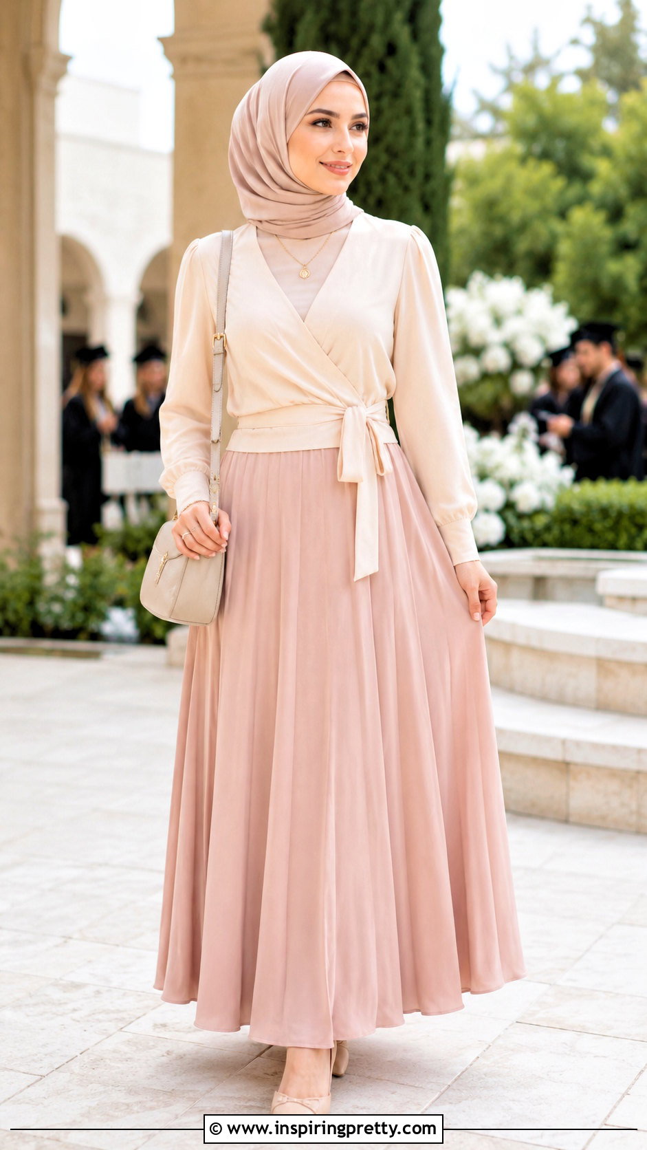 Modest Wrap Top With Maxi Skirt And Camisole - 50 wrap top outfit classy ideas