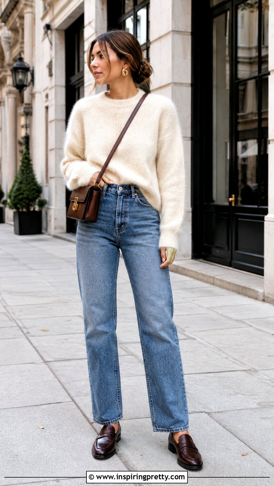 Mohair Top With Straight Leg Jeans - 50 mohair top outfit ideas