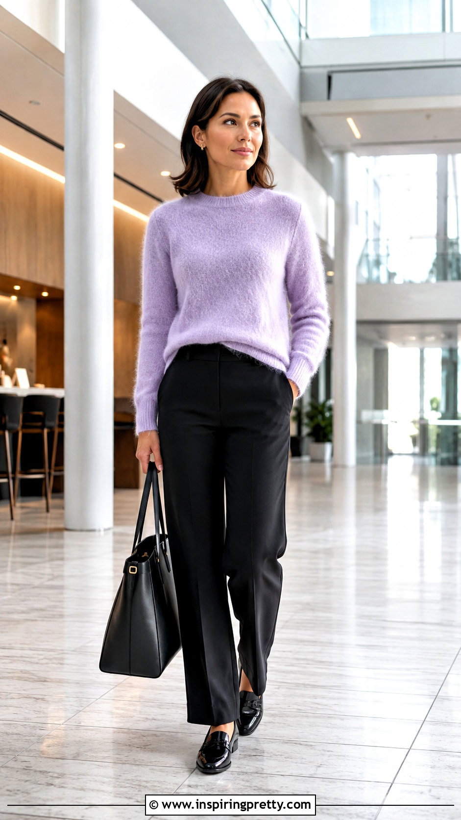 Mohair Top With Tailored Black Pants - 50 mohair top outfit ideas