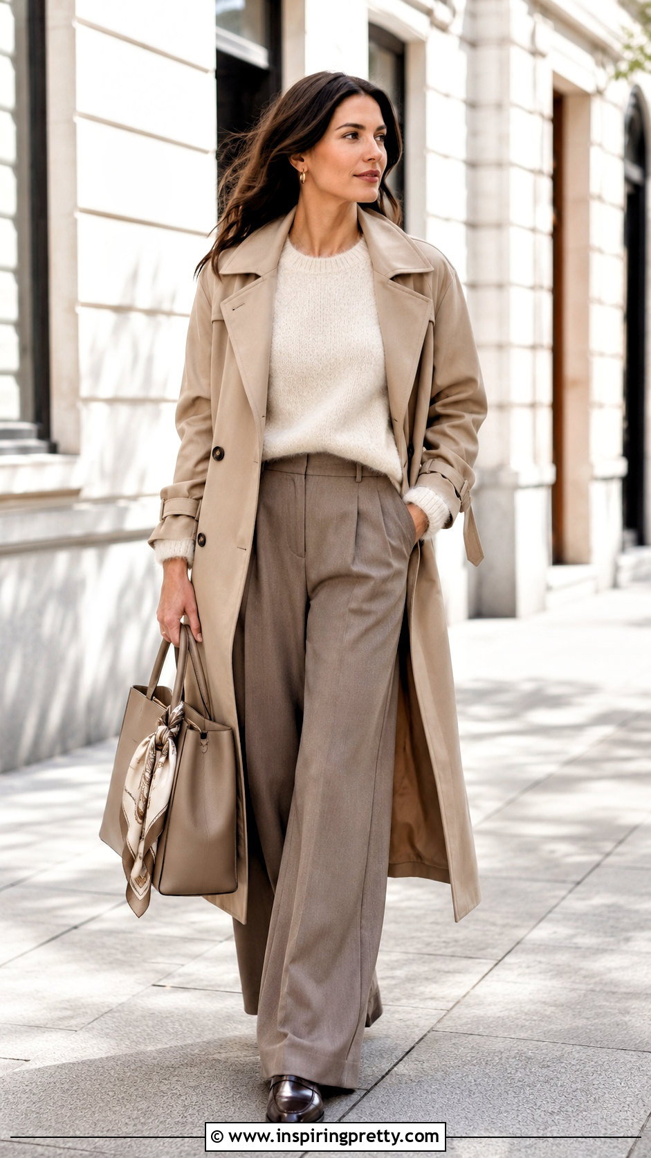 Mohair Top With Trench Coat And Trousers - 50 mohair top outfit ideas
