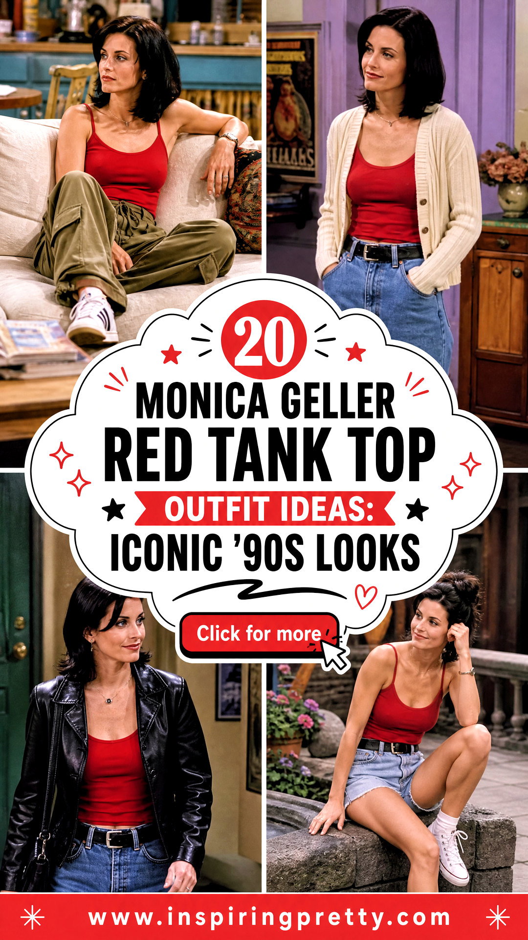 20 Monica Geller Red Tank Top Outfit Ideas Iconic 90s Looks - 20 Monica Geller Red Tank Top Outfit Ideas: Iconic ’90s Looks