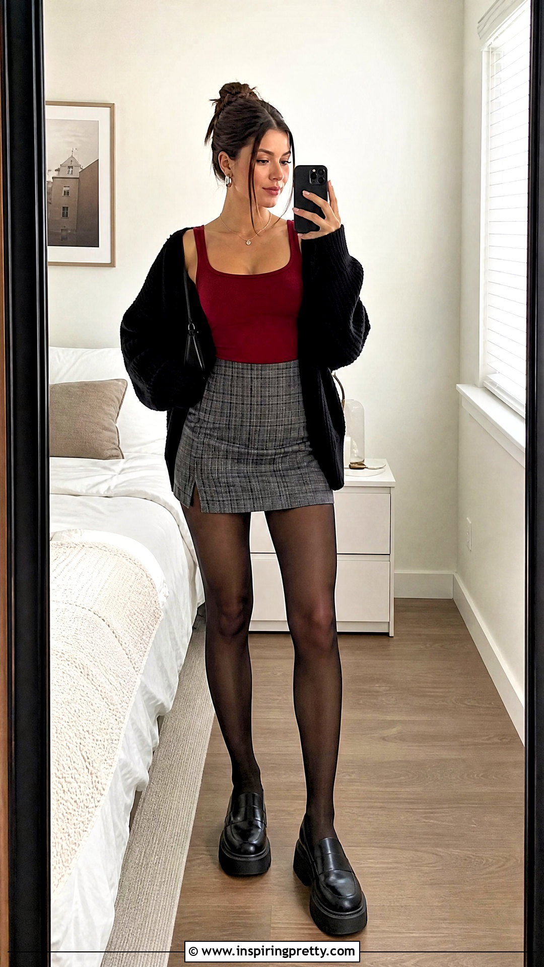 Monica Red Tank Top With Plaid Mini Skirt - 20 Monica Red Tank Top outfit ideas