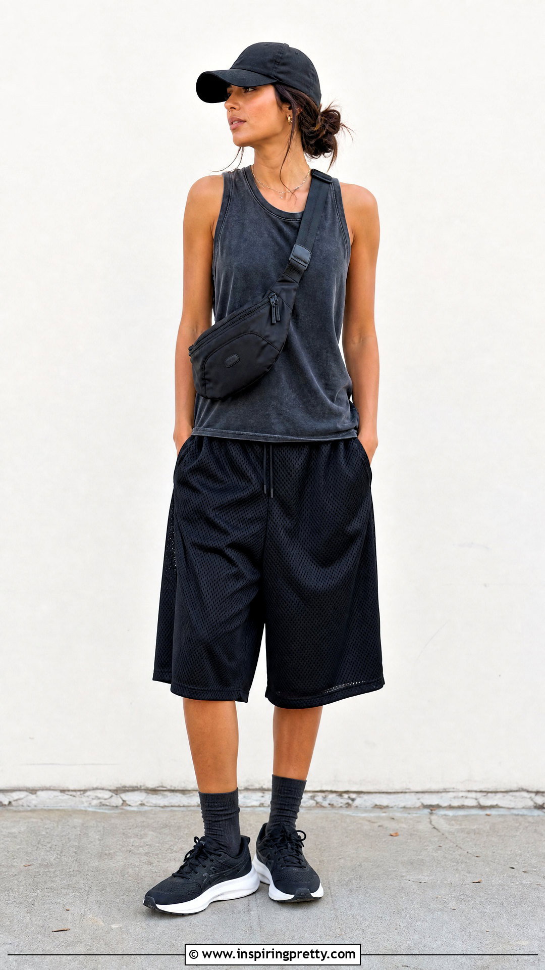 Monochrome Adam Sandler Tank Top With Black Shorts - 25 adam sandler tank top outfit ideas