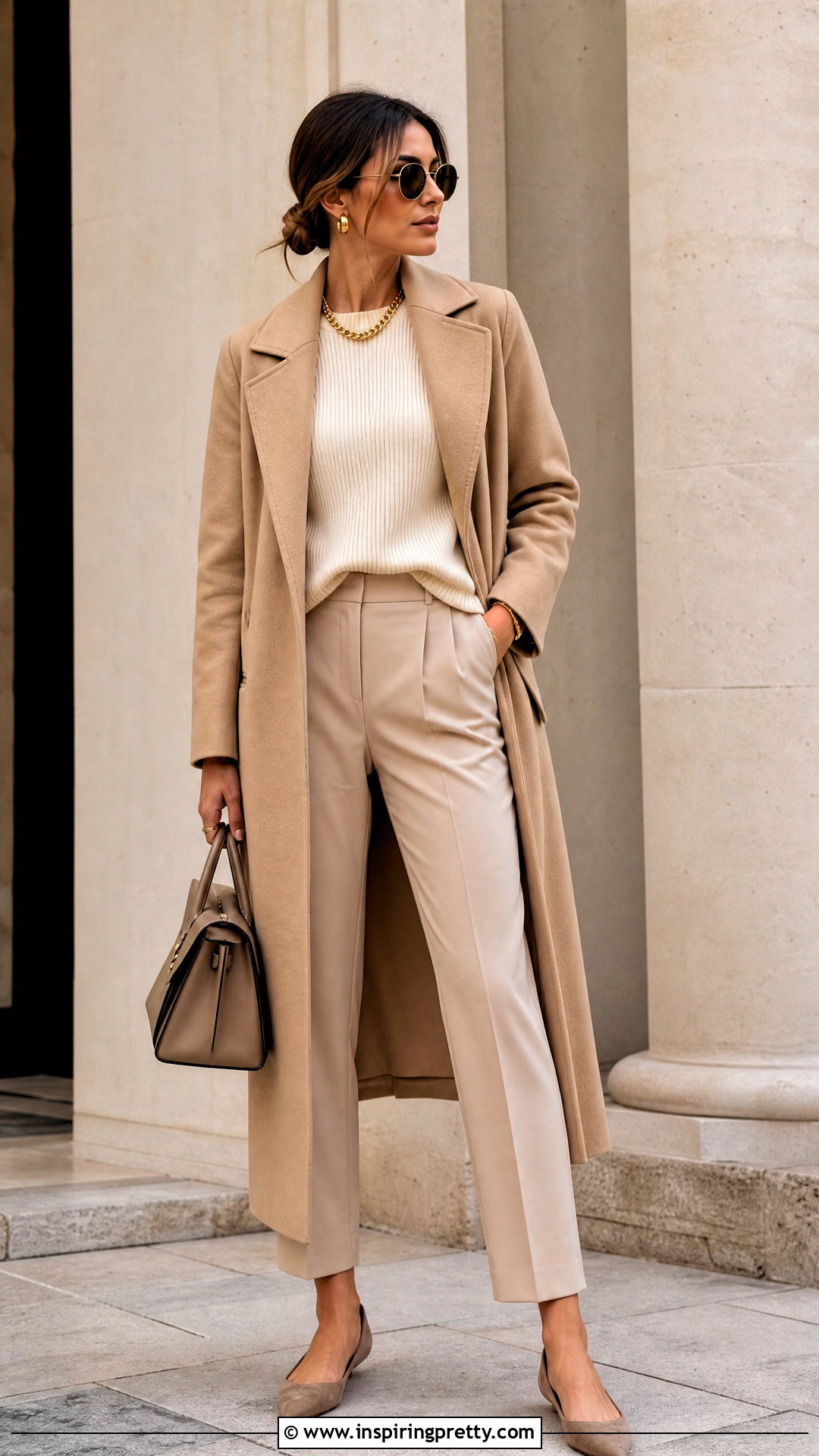 Monochrome Beige Outfit - 50 gathered top outfit ideas