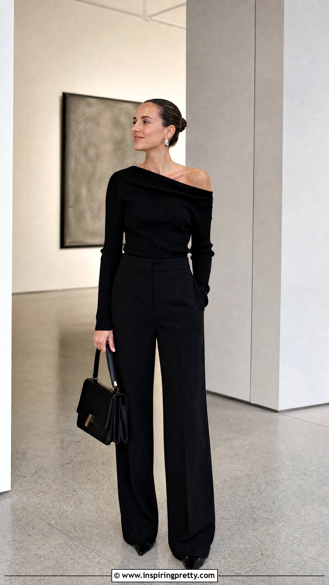 Monochrome Black Asymmetrical Top Outfit - 50 asymmetrical tops outfit ideas