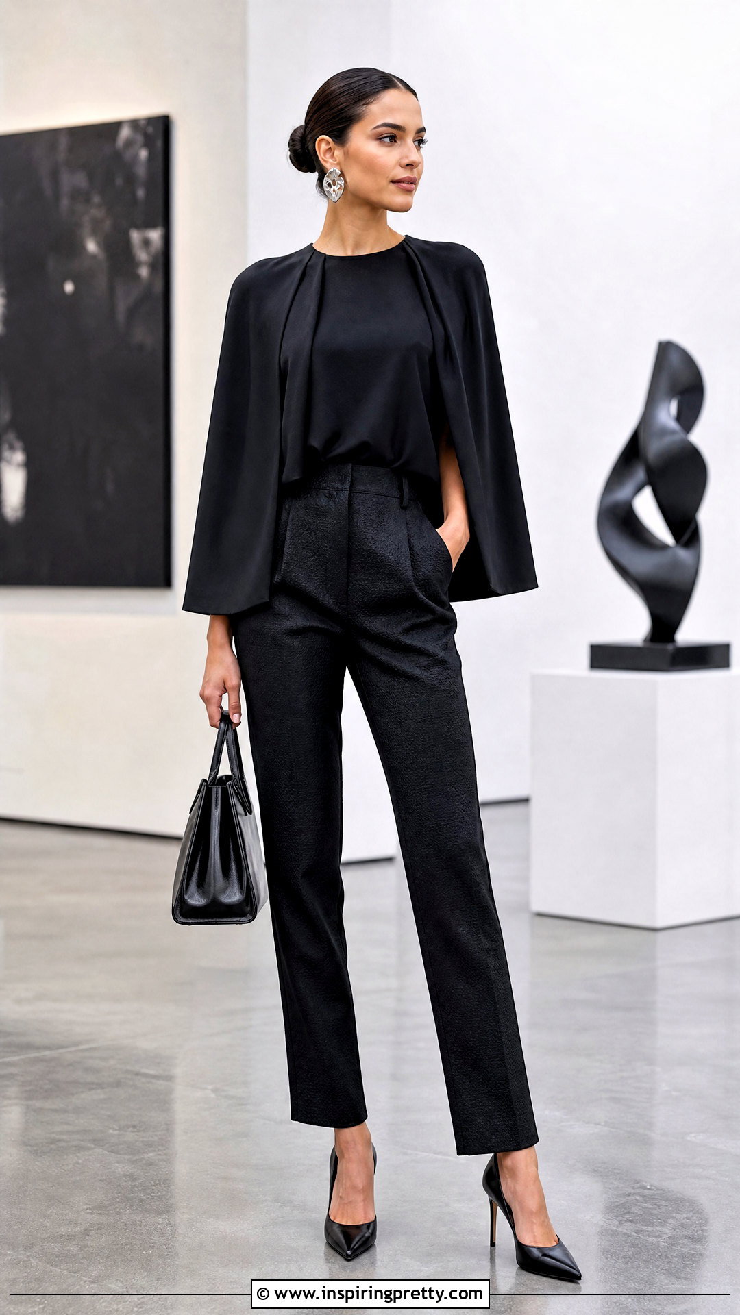 Monochrome Black Cape Top Outfit - 50 cape top outfits