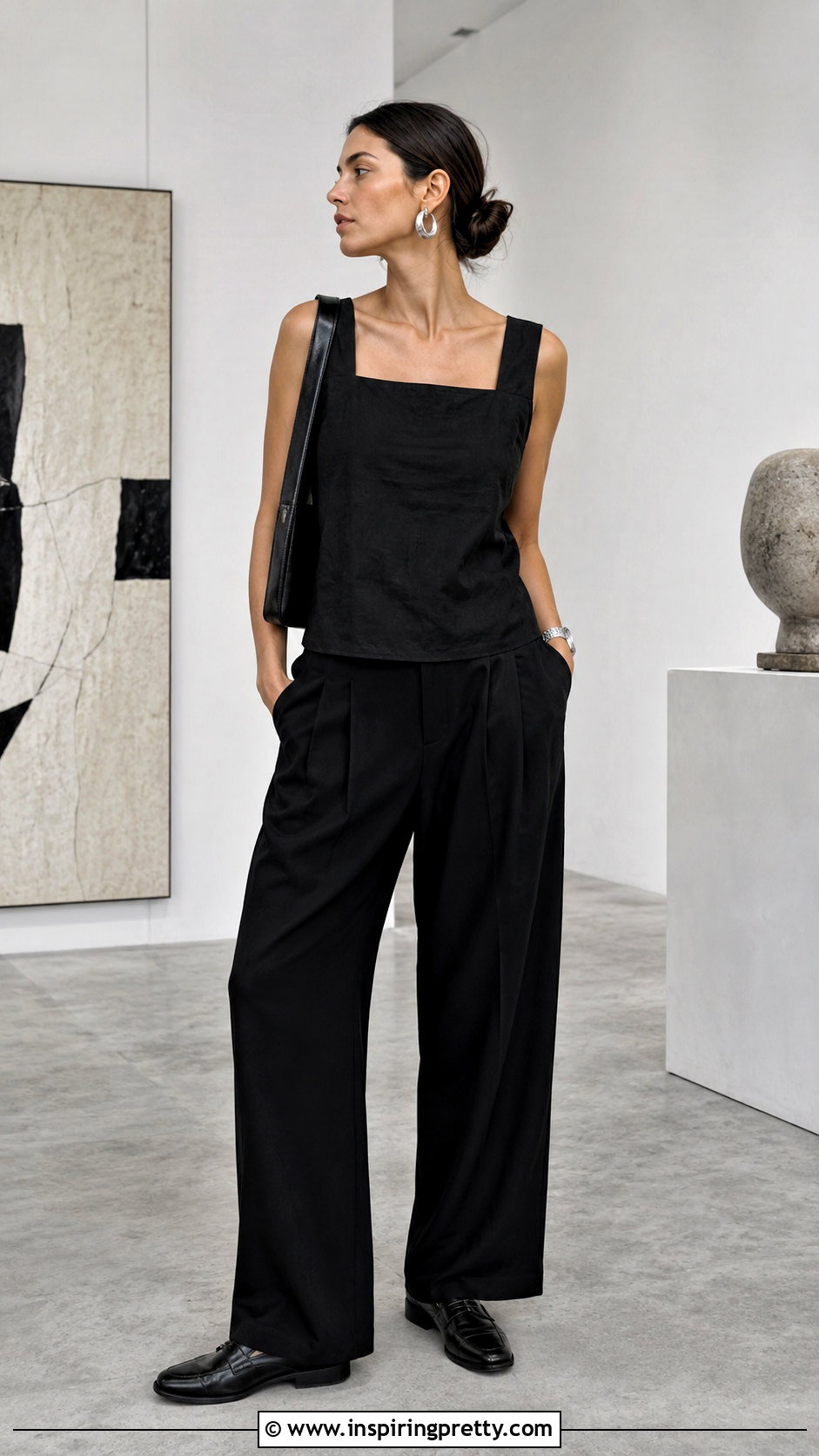Monochrome Black One Yard Minimalist Top Outfit - 20 one yard minimalist top outfit ideas