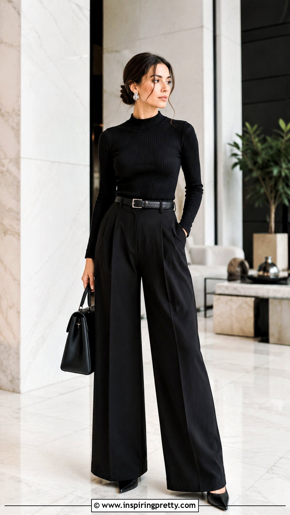 Monochrome Black Palazzo Outfit - 50 palazzo and top styles