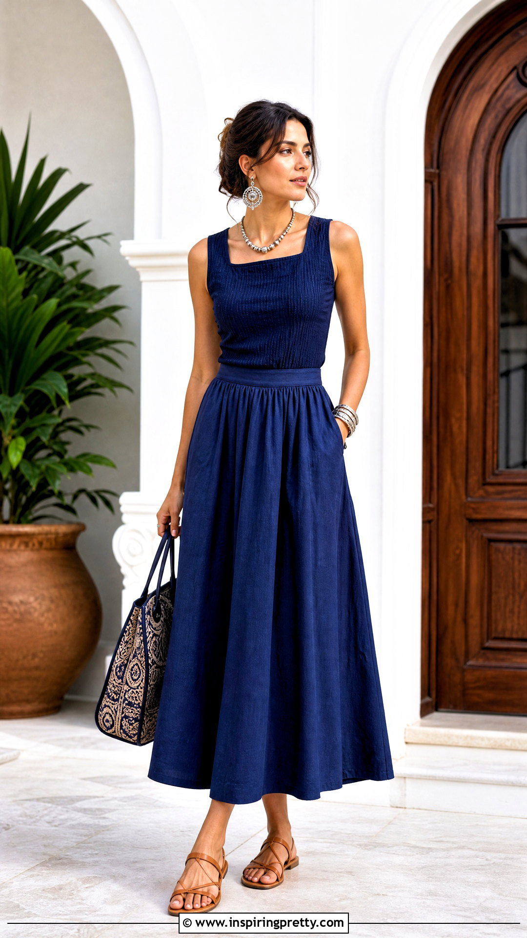 Monochrome Cotton Skirt And Top - 50 cotton skirt and top indian outfit ideas