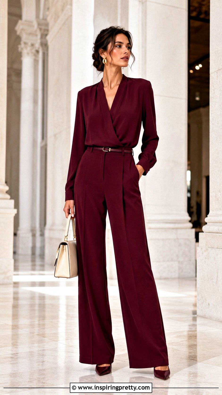 Monochrome Crepe Top With Matching Pants - 50 crepe top styles
