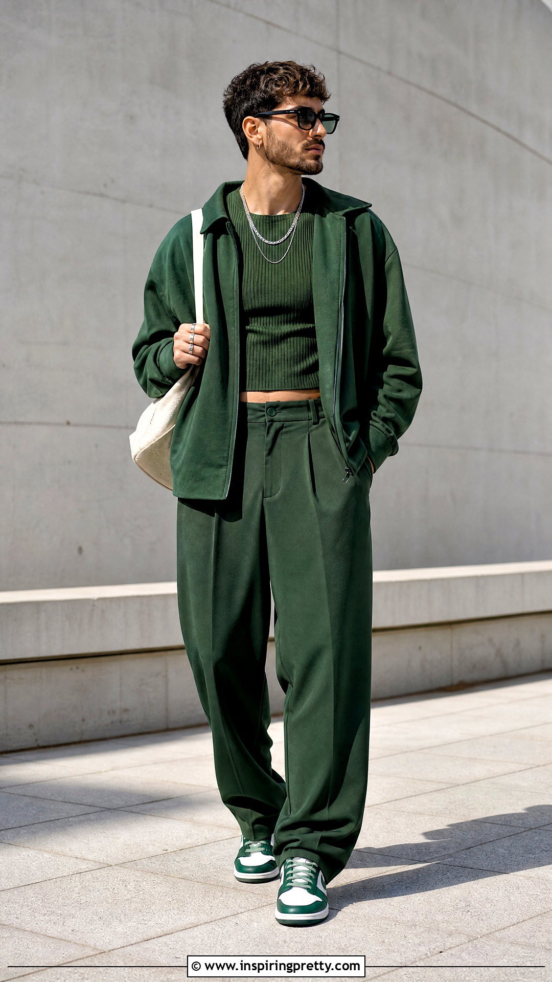 Monochrome Crop Top With Matching Pants - 25 man crop top aesthetic ideas