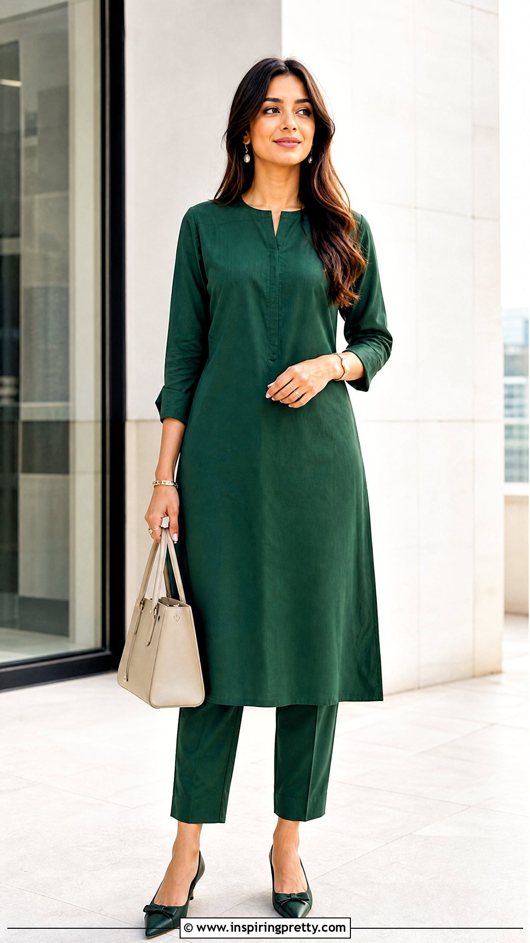 Monochrome Kurti And Pants Outfit - 50 kurti tops outfit ideas