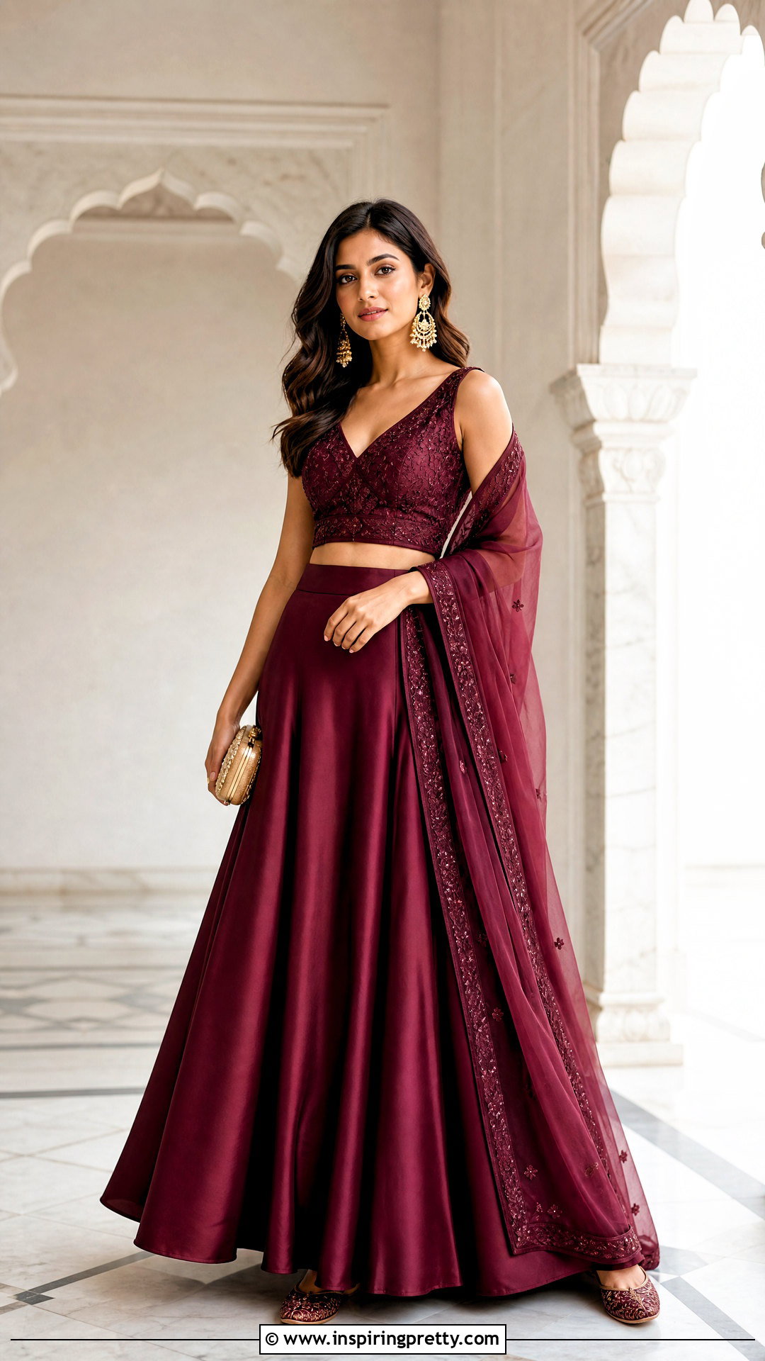 Monochrome Lehenga And Matching Top - 50 skirt and top traditional outfit ideas