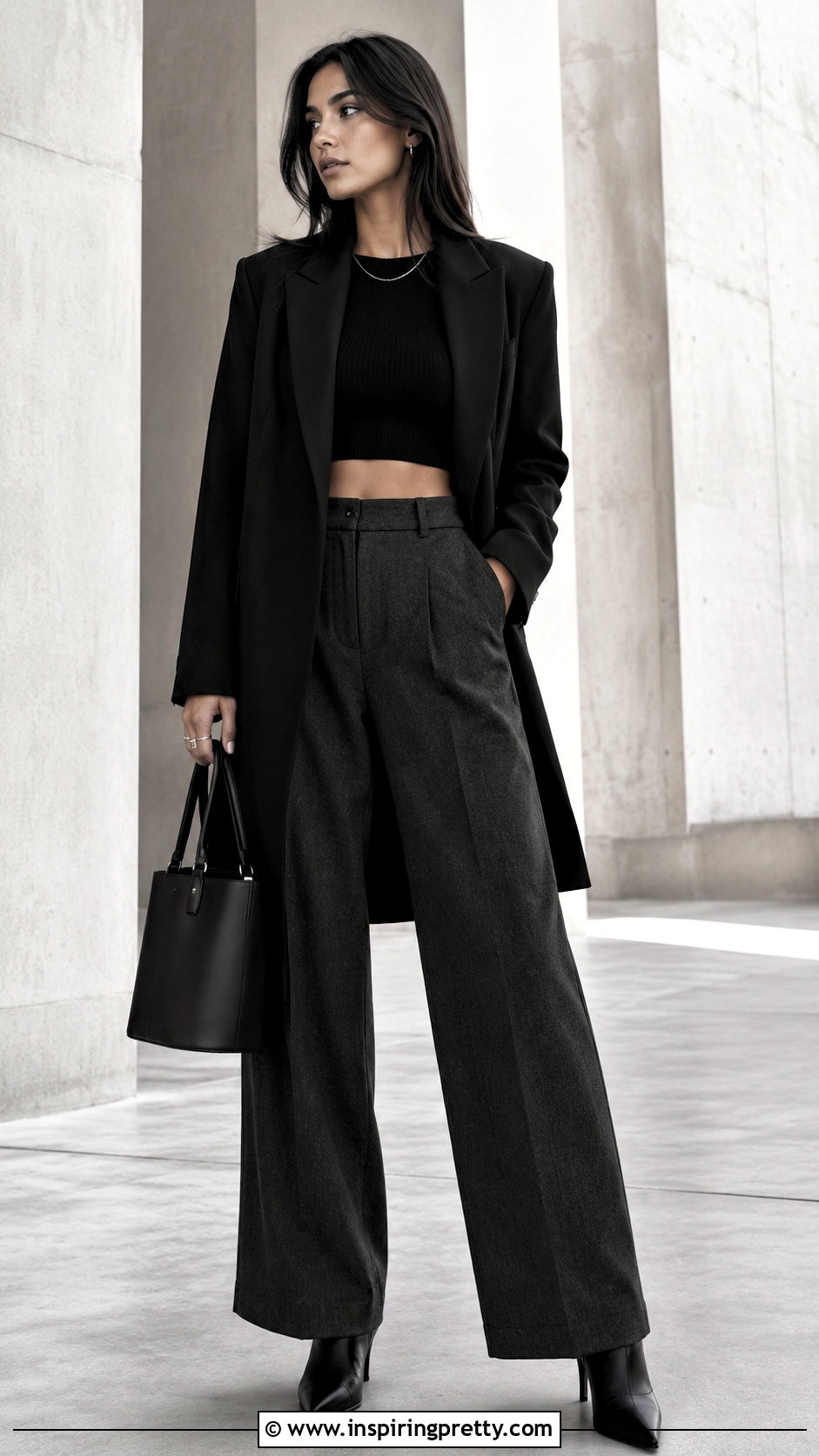 Monochrome Long Sleeve Crop Top Outfit - 50 Long Sleeve Crop Top Outfits