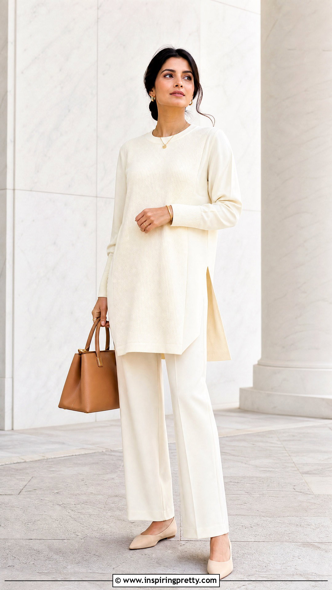 Monochrome Long Top With Matching Pants - 50 long tops for women