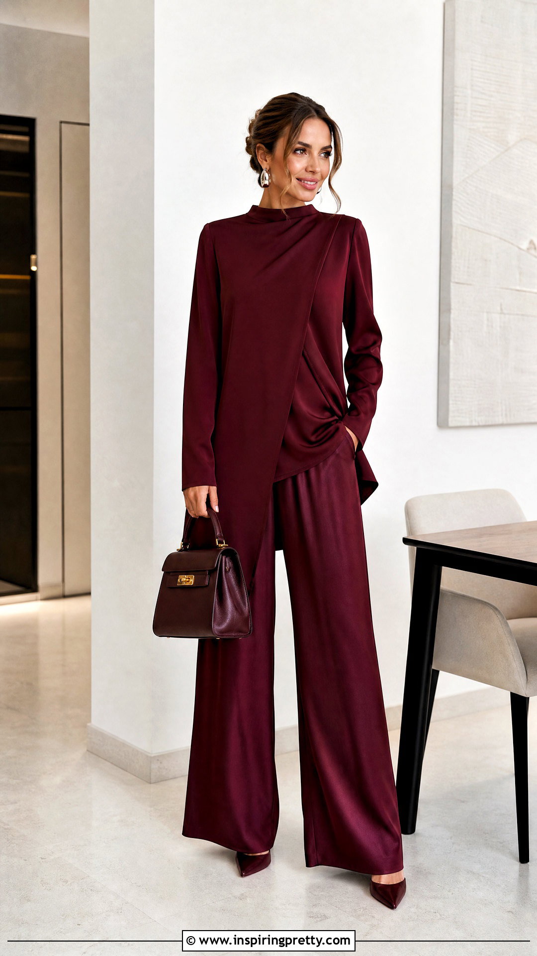 Monochrome Long Top With Matching Pants - 50 long tops designs