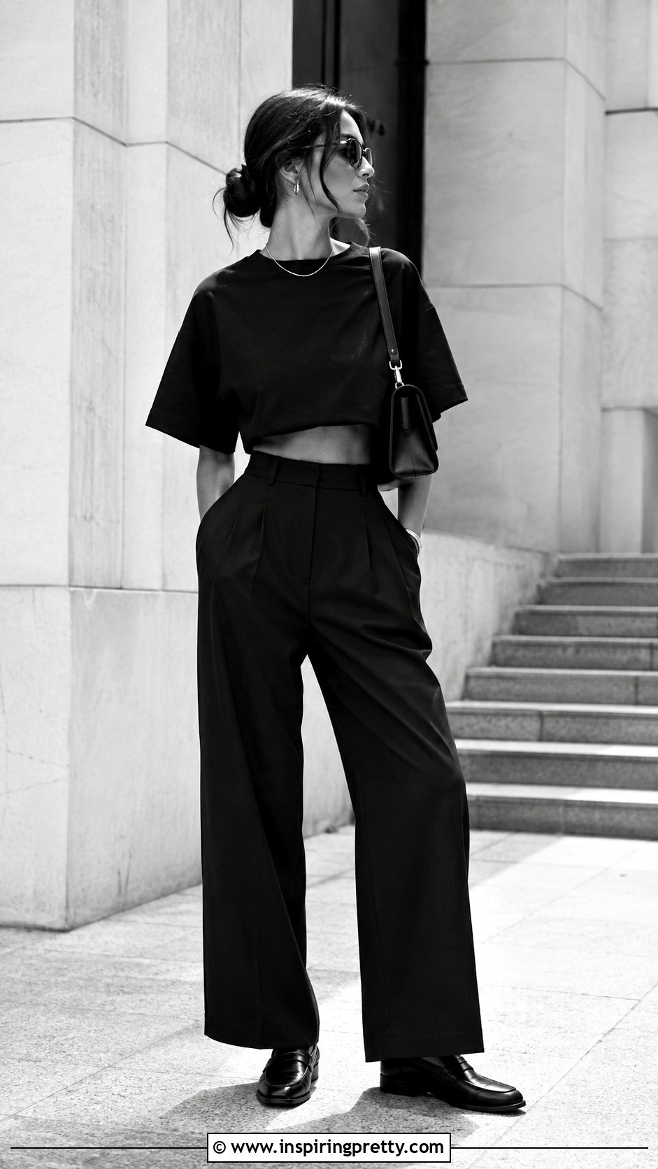 Monochrome Loose Crop Top Outfit - 50 loose crop top outfits