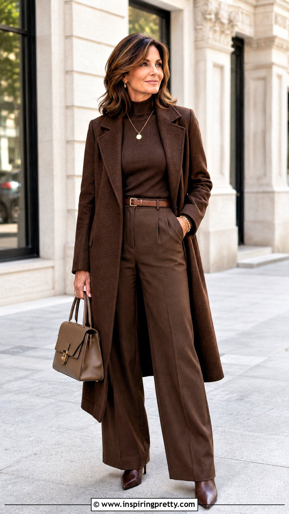 Monochrome Mock Turtleneck Top Outfit - 25 mock turtleneck top outfit ideas