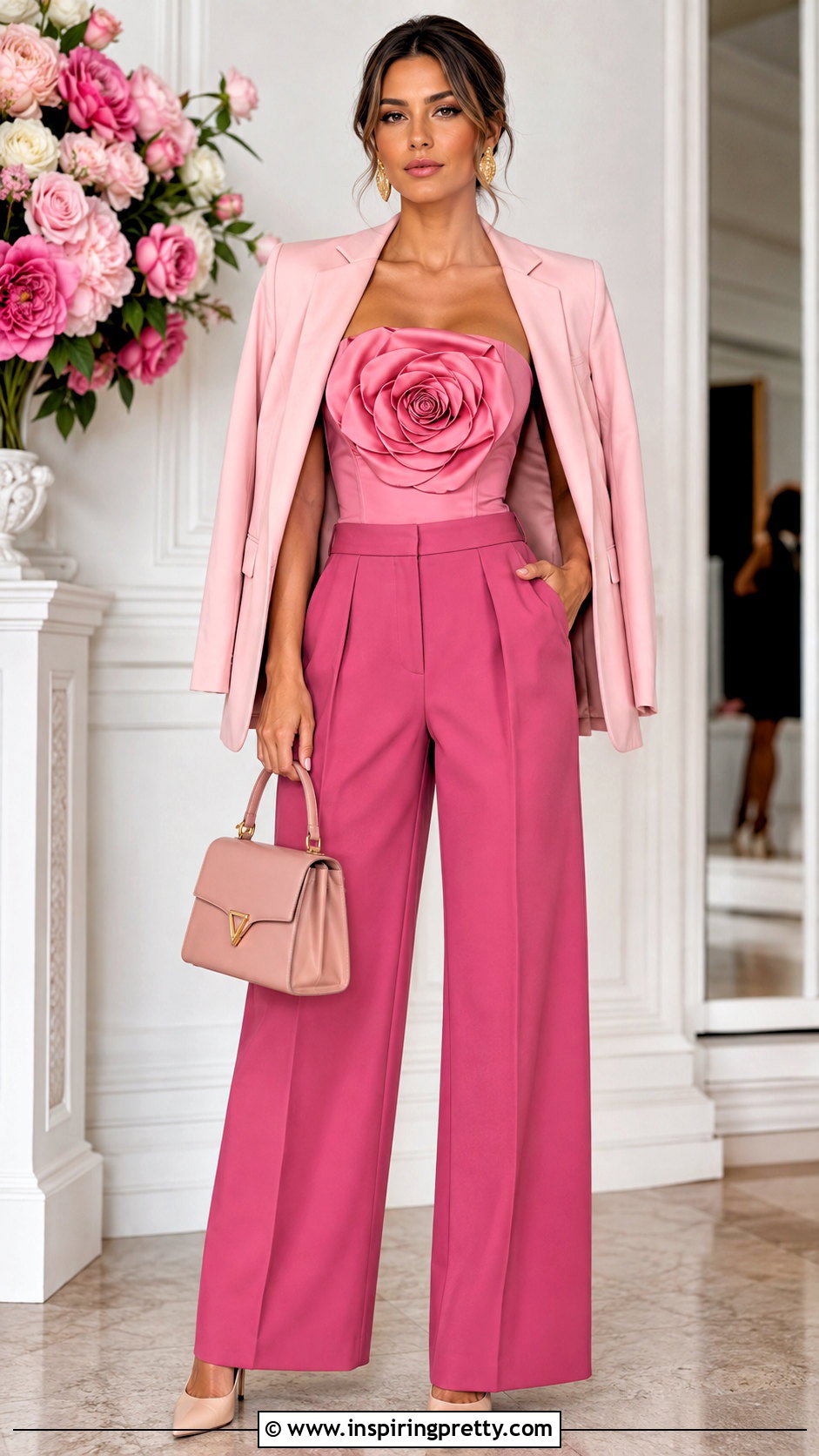 Monochrome Pink Corset Top Outfit - 50 pink corset top outfit ideas