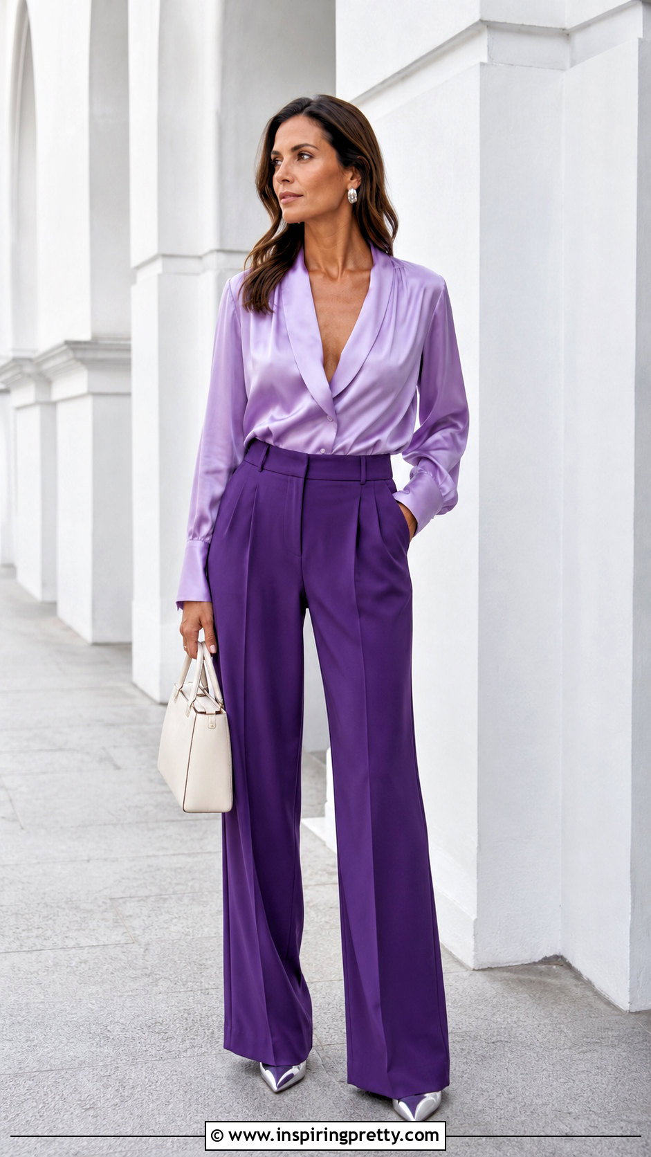 Monochrome Purple Top And Pants - 20 Purple Fashion Top outfit ideas