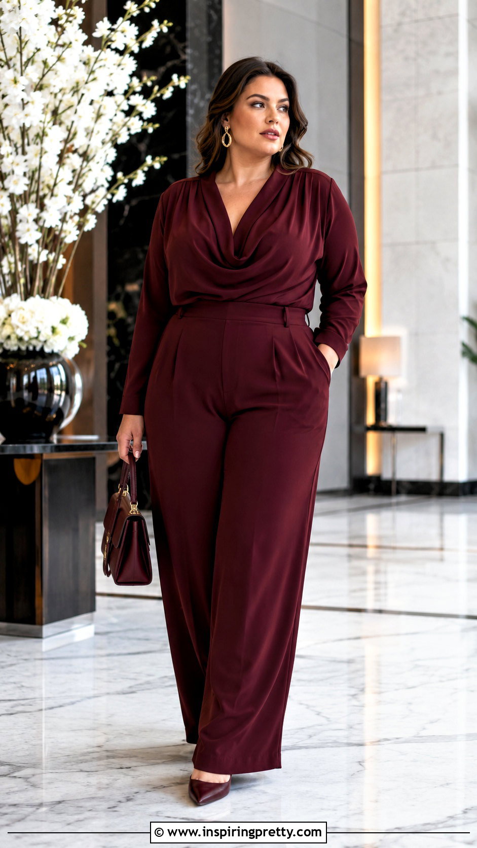 Monochrome Top And Dress Pants Outfit - 20 dressy pants and tops outfit ideas