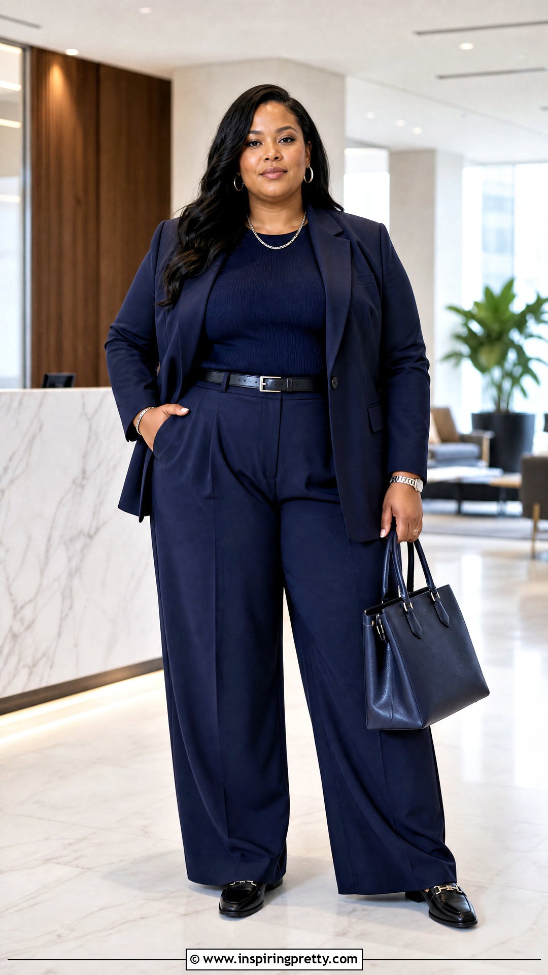 Monochrome Top And Trouser Outfit - 20 Professional Tops For Work Ideas