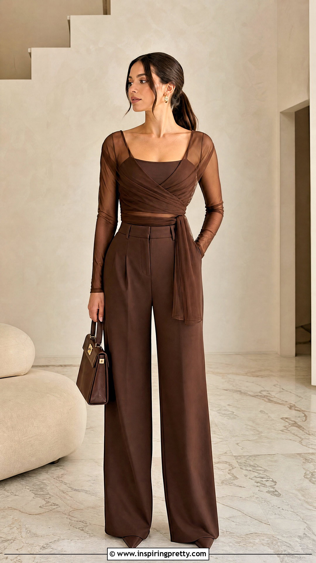 Monochrome Tulle Wrap Top Outfit - 25 tulle wrap top outfit ideas