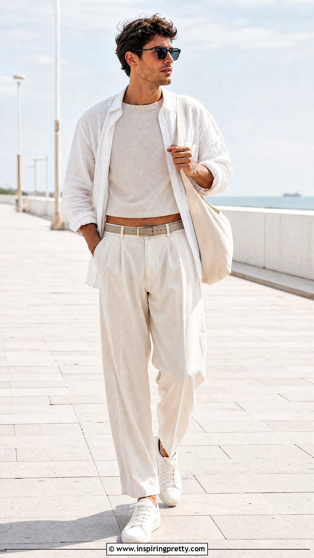 Monochrome White Crop Top Outfit - 50 male crop top outfits