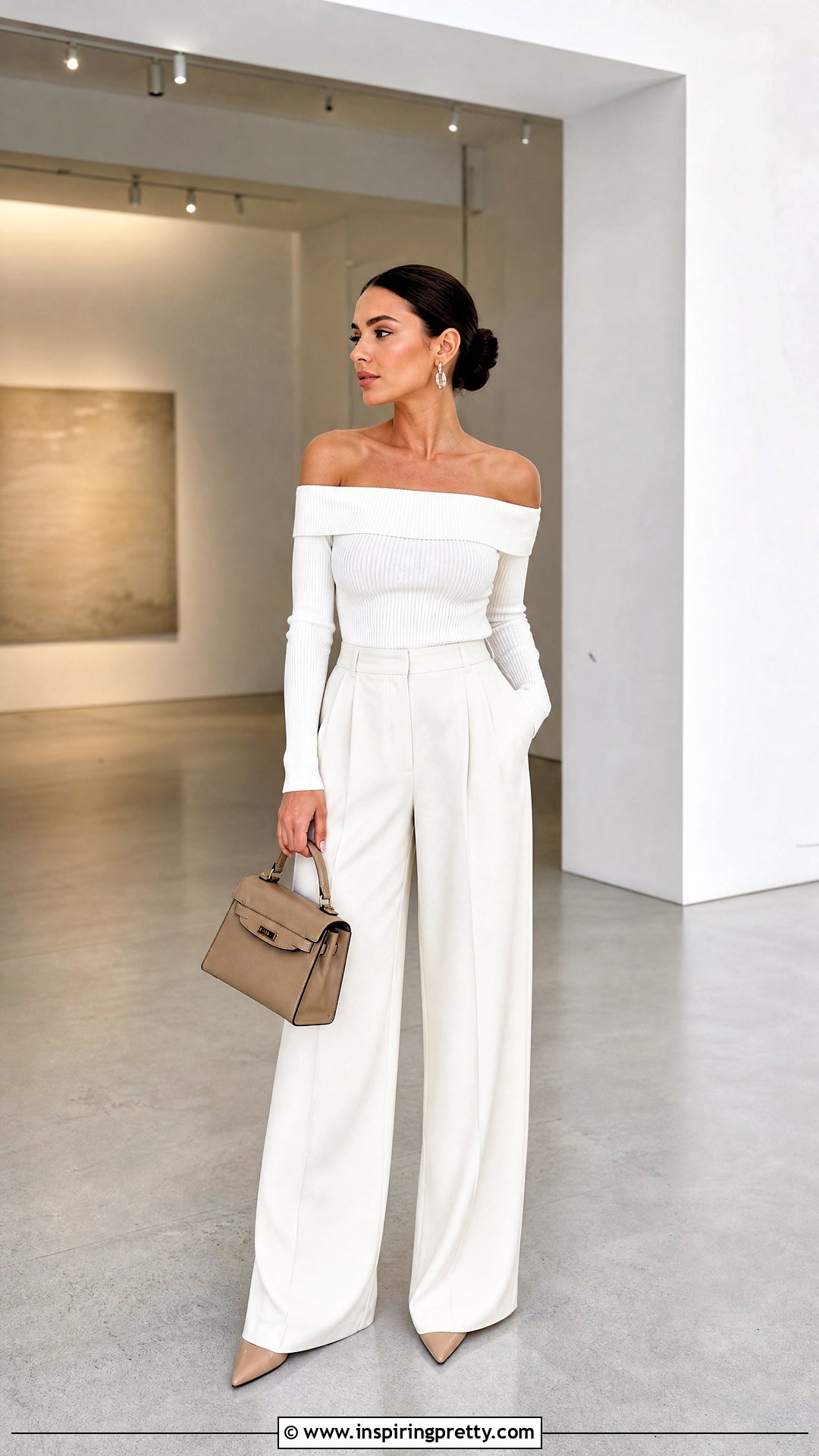 Monochrome White Off Shoulder Top Outfit - 50 white off shoulder top outfits