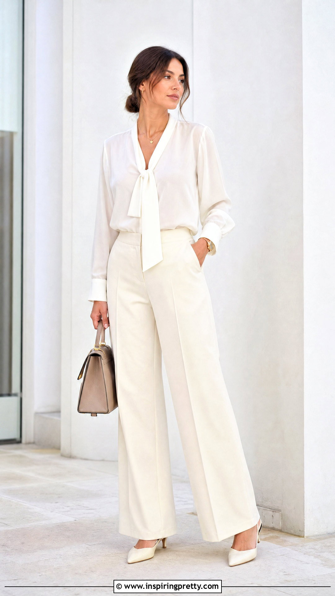 Monochrome White Ribbon Top Outfit - 50 ribbon top outfit ideas