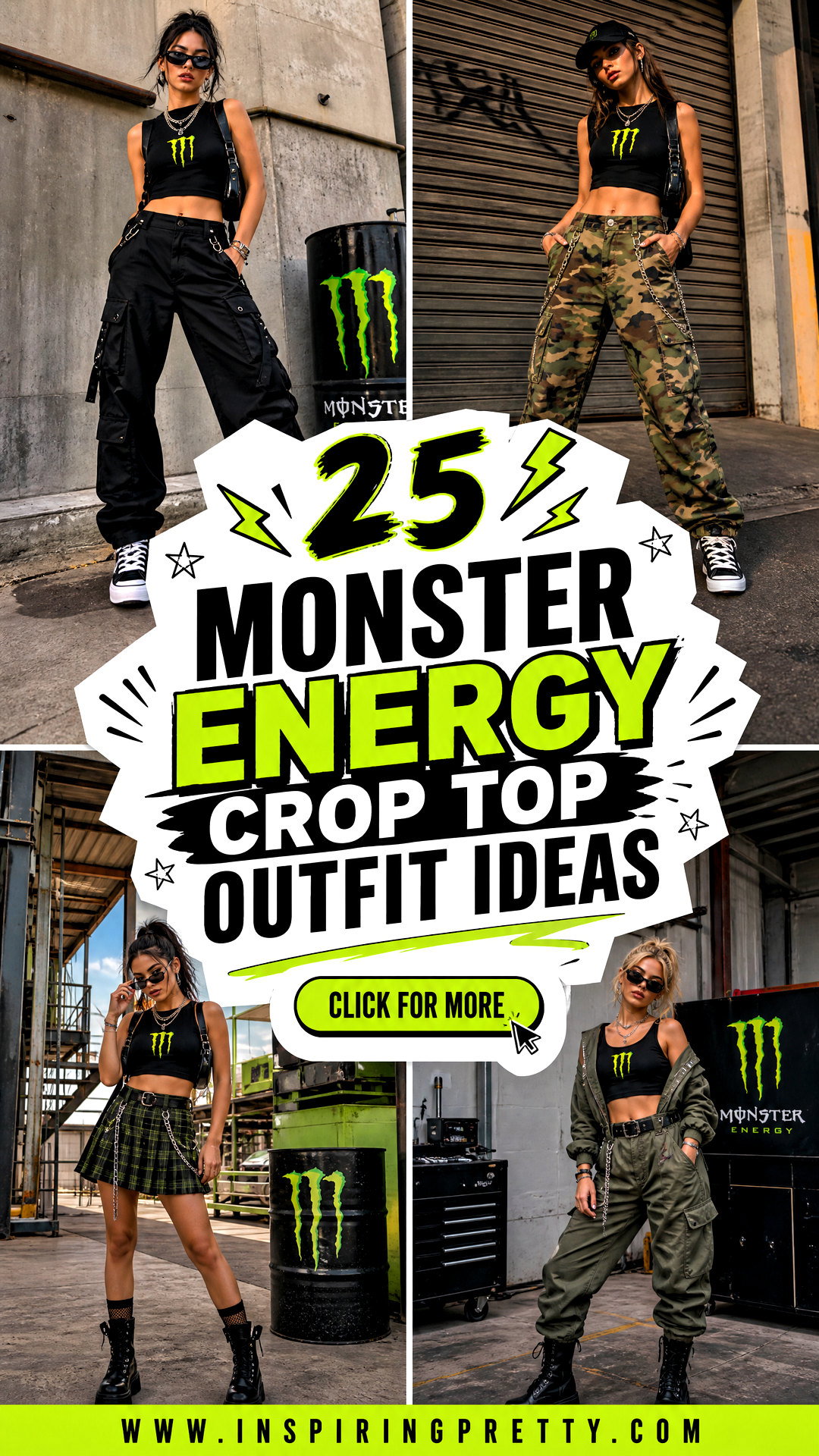 25 Monster Energy Crop Top Outfit Ideas for Bold Street Style - 25 Monster Energy Crop Top Outfit Ideas for Bold Street Style
