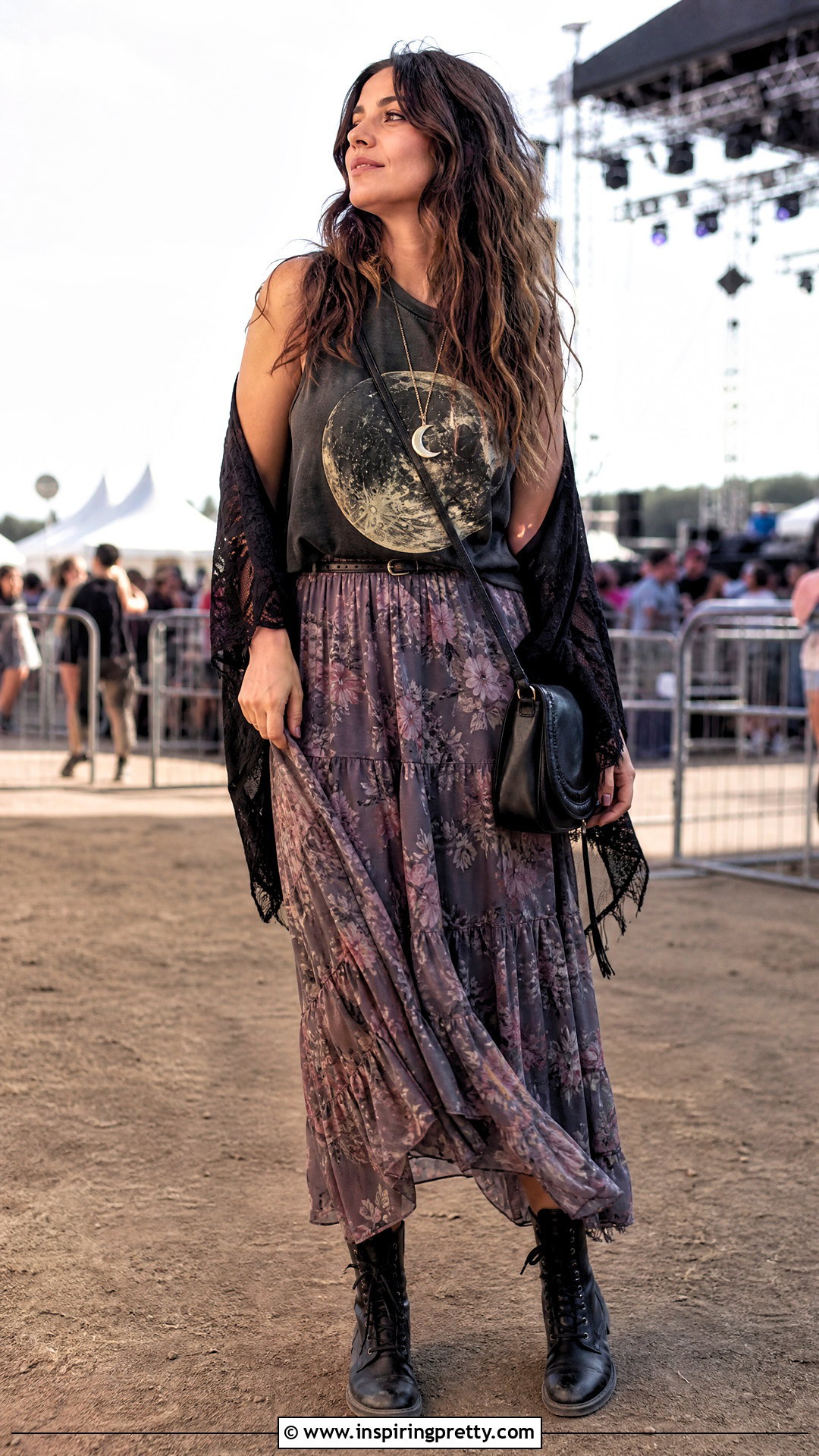 Moon Graphic Stevie Nicks Tank Top With Tiered Skirt - 20 stevie nicks tank tops
