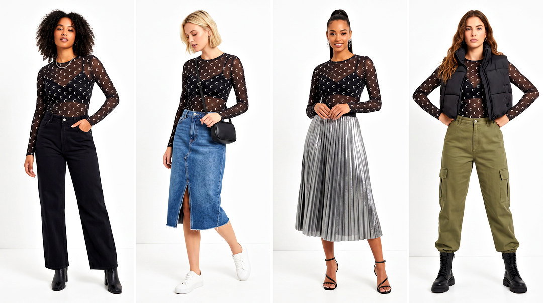 25 Moon Mesh Top Outfit Ideas for Dreamy Celestial Style
