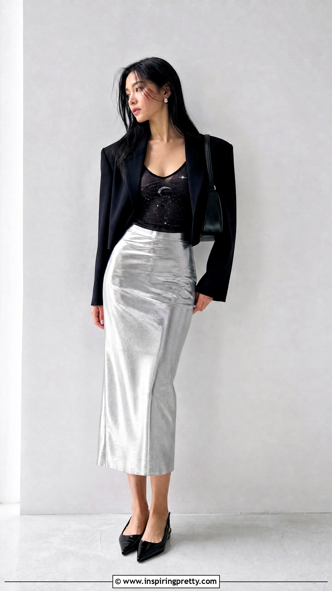 Moon Mesh Top With A Silver Metallic Skirt - 25 moon mesh top outfit ideas