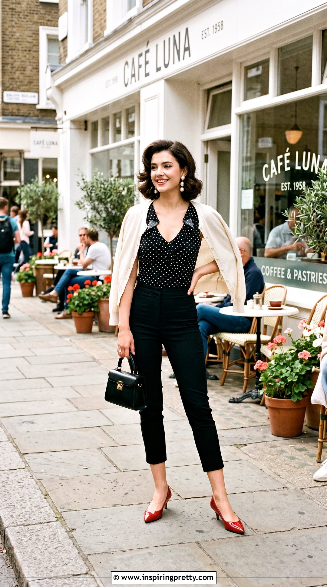 Motel Lycia Polka Dot Plunge Top Outfit - 20 urban outfitters plunge tops