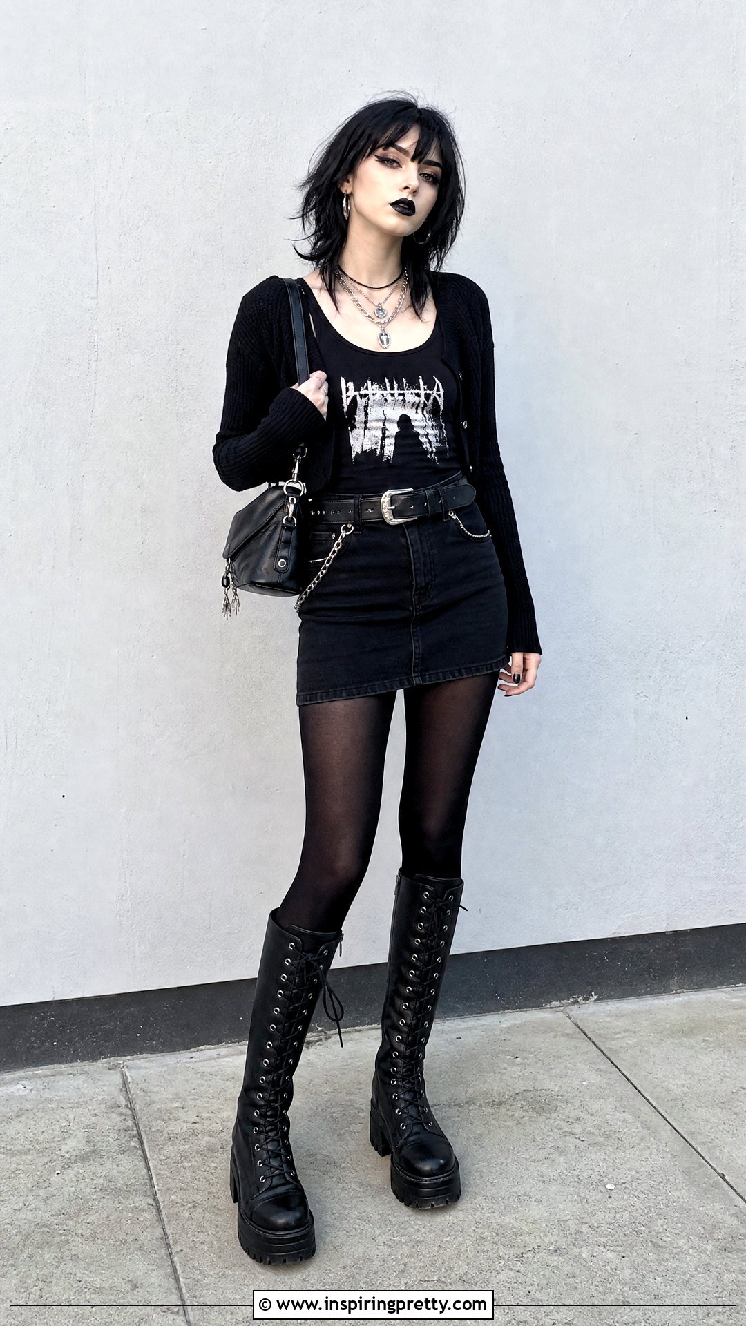 Motionless In White Tank Top With Black Mini Skirt - 20 Motionless In White Tank Top outfit ideas