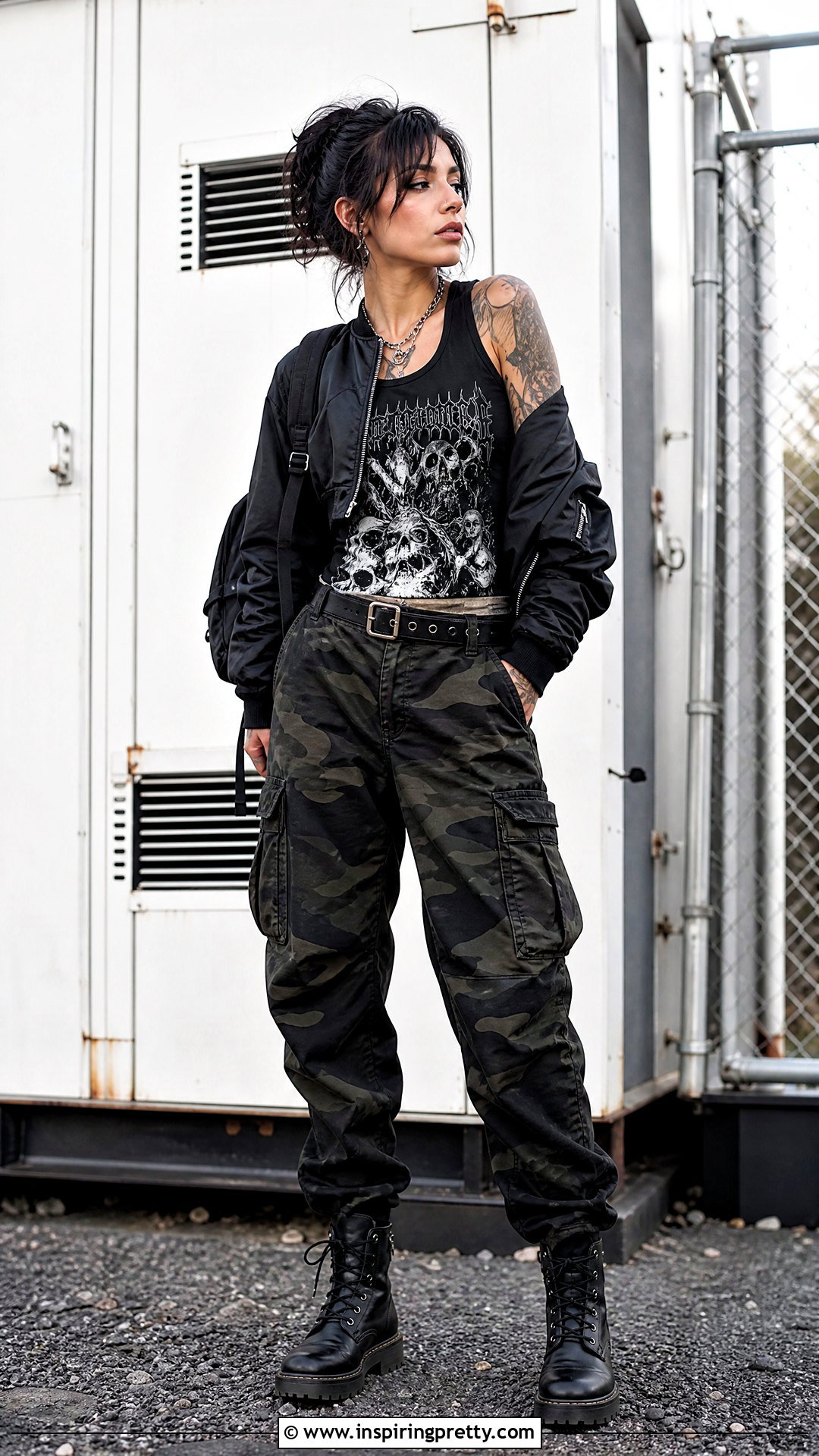 Motionless In White Tank Top With Camo Cargo Pants - 20 Motionless In White Tank Top outfit ideas