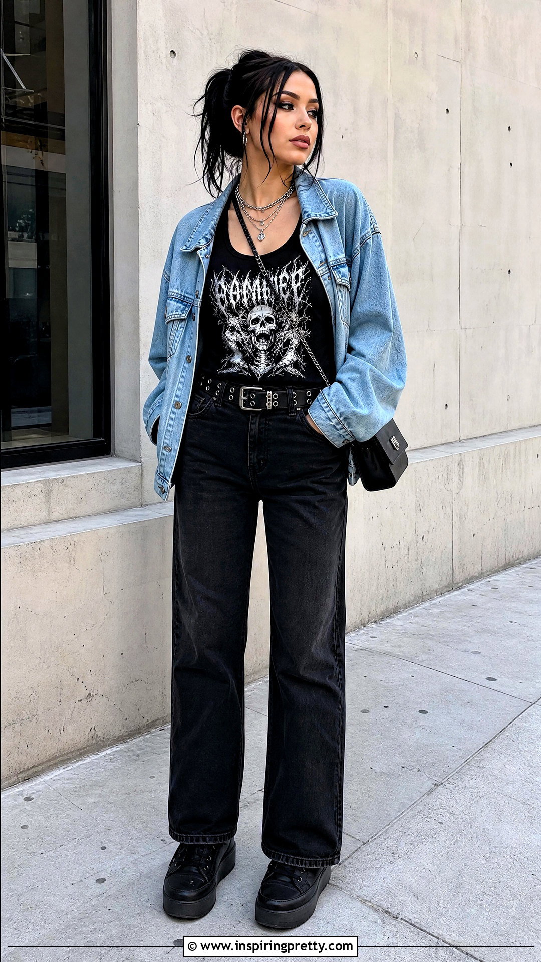 Motionless In White Tank Top With Double Denim - 20 Motionless In White Tank Top outfit ideas