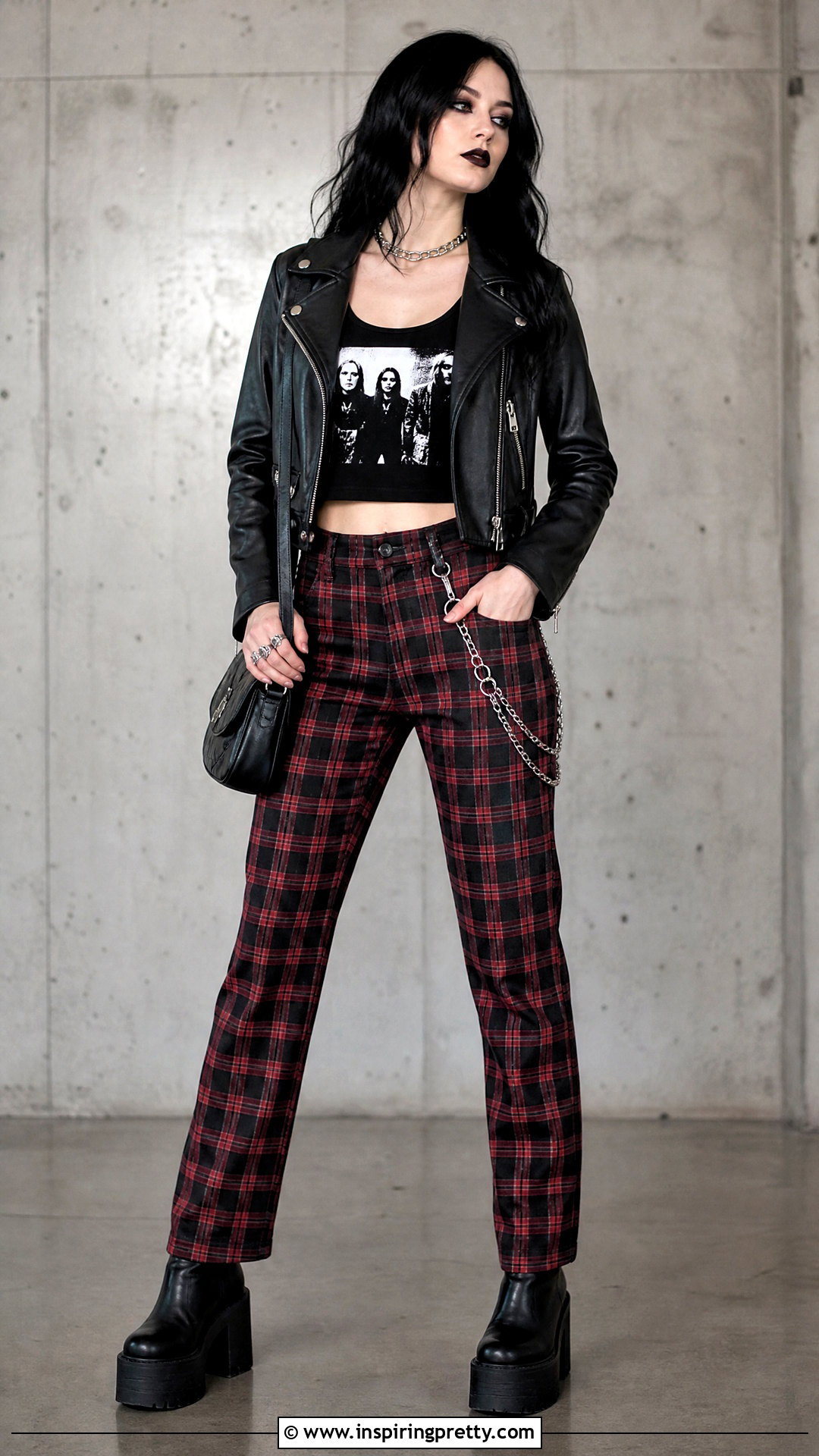Motionless In White Tank Top With Red Plaid Pants - 20 Motionless In White Tank Top outfit ideas