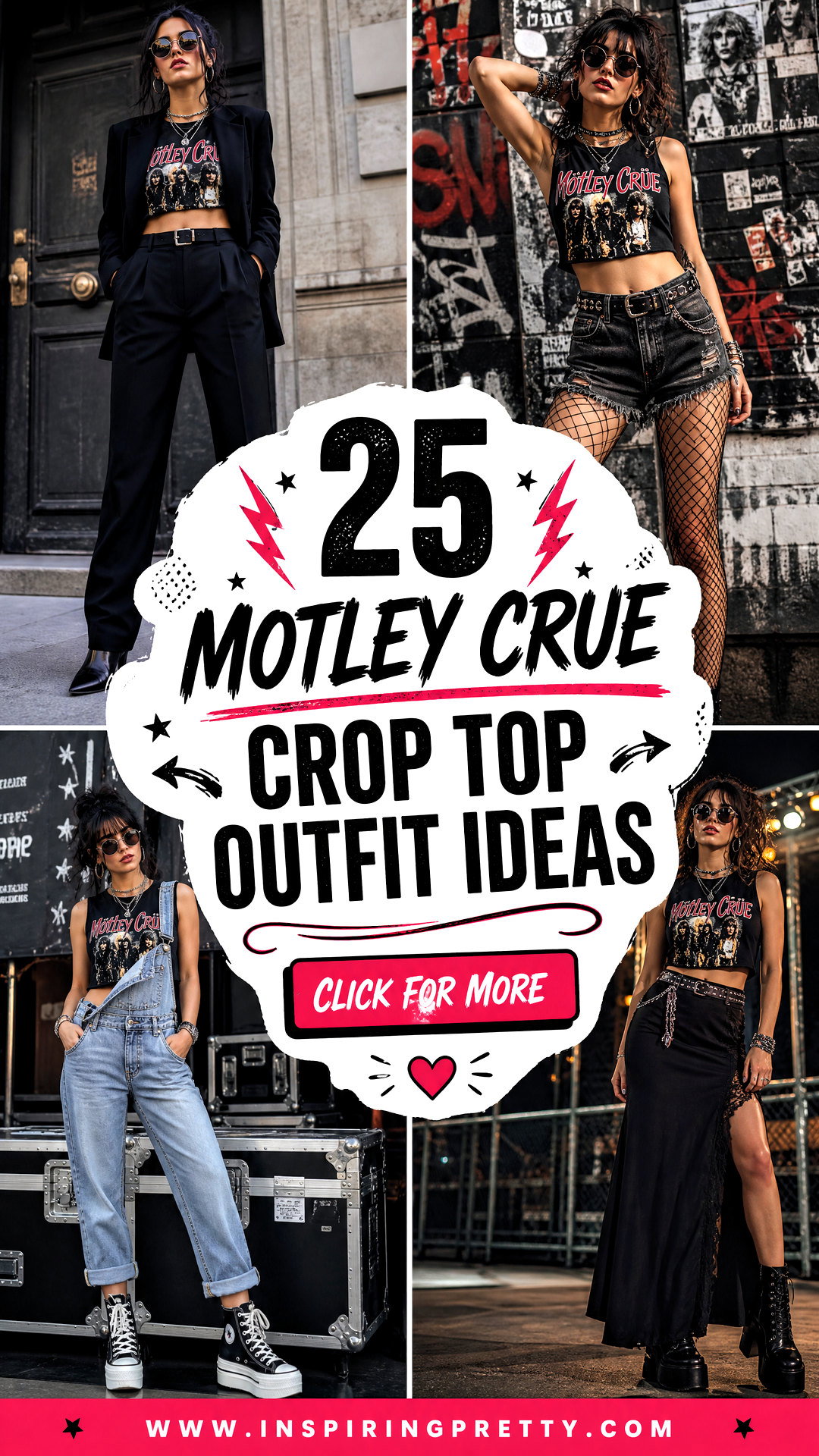 25 Motley Crue Crop Top Outfit Ideas for Edgy Concert Style - 25 Motley Crue Crop Top Outfit Ideas for Edgy Concert Style