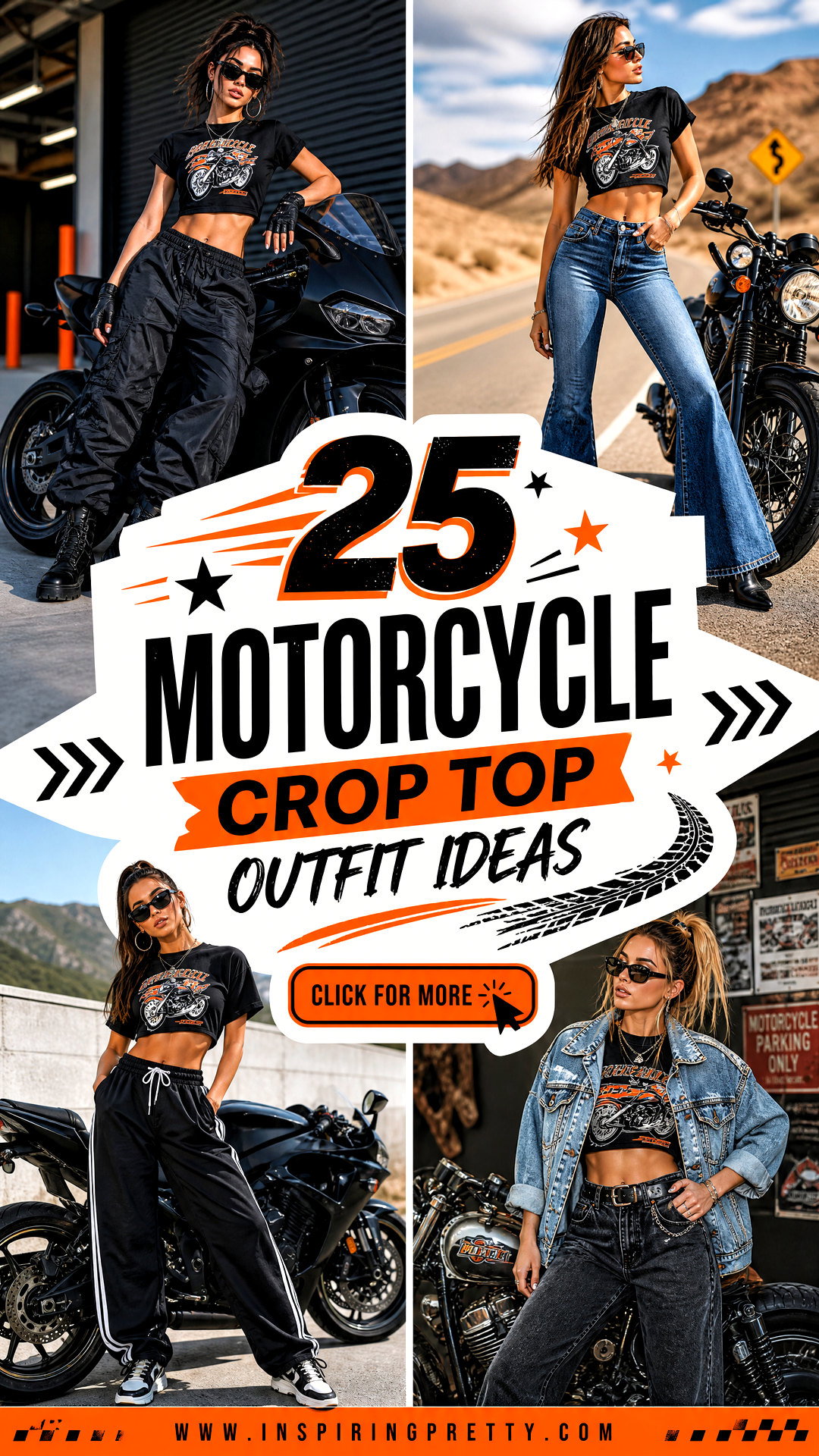 25 Motorcycle Crop Top Outfit Ideas for Edgy Biker Style - 25 Motorcycle Crop Top Outfit Ideas for Edgy Biker Style