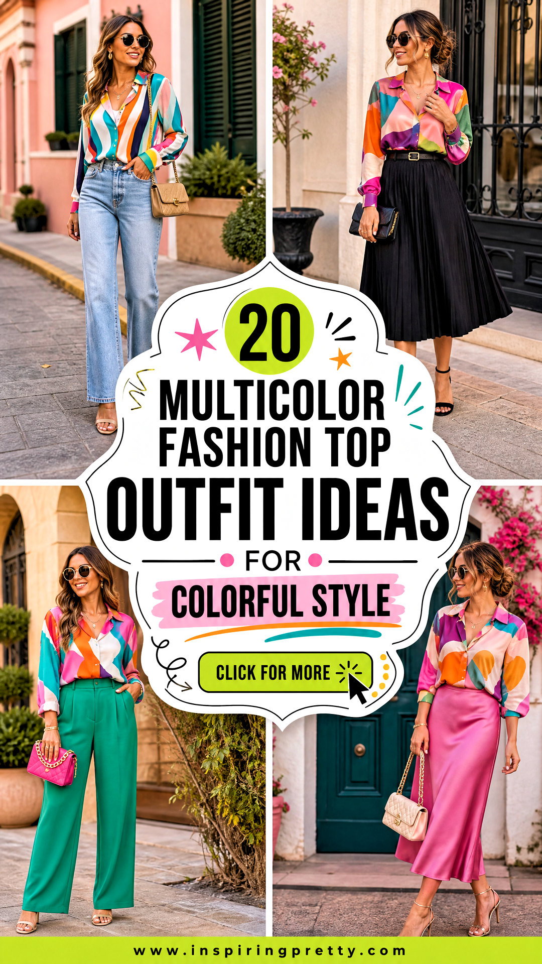 20 Multicolor Fashion Top Outfit Ideas for Colorful Style - 20 Multicolor Fashion Top Outfit Ideas for Colorful Style