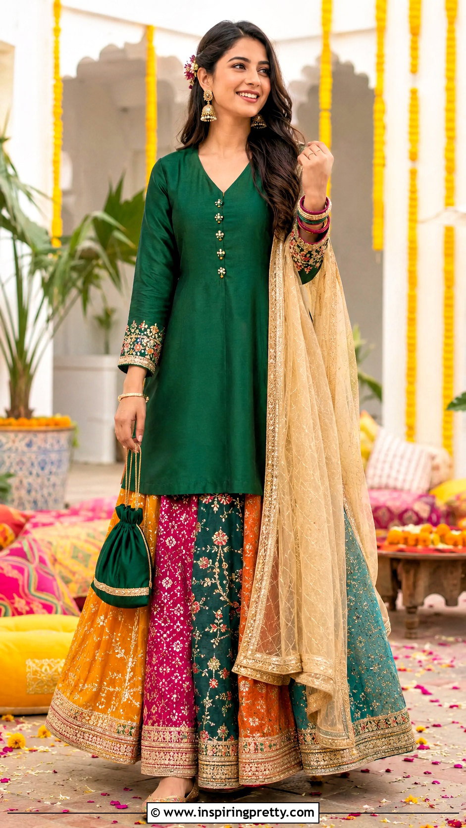 Multicolor Lehenga With Long Top - 50 Lehenga With Long Top outfit ideas
